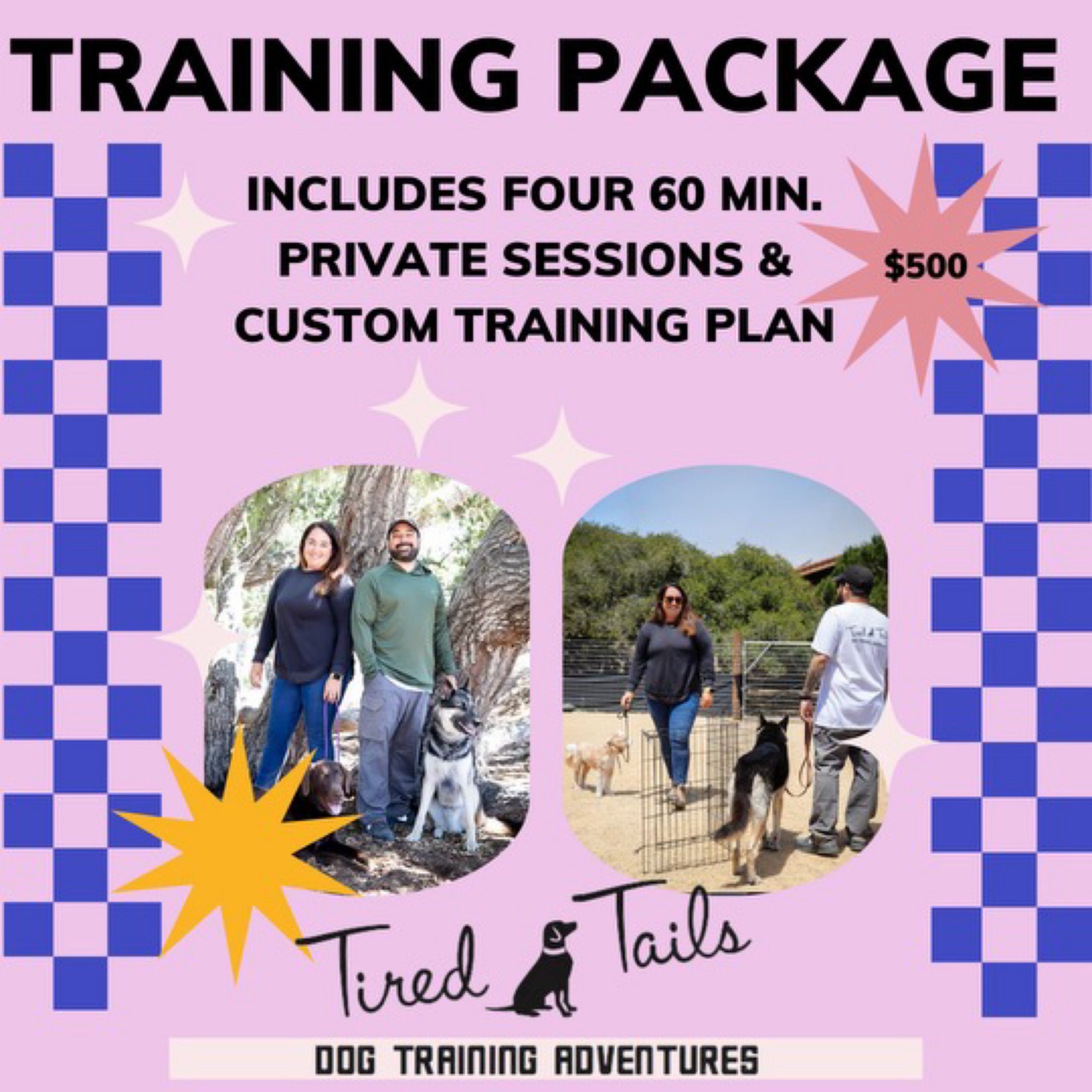 TRAINING PACKAGE SPECIAL Tired Tails Dog Training Adventures